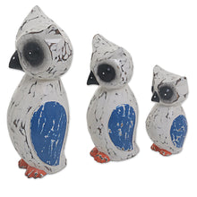 Load image into Gallery viewer, Hand Carved Wood Owl Sculptures (Set of 3) from Indonesia - Wise Family | NOVICA