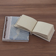 Load image into Gallery viewer, Handcrafted Pair of Rice Paper Notebooks from Indonesia - Autumn Spirit in Grey | NOVICA