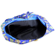 Load image into Gallery viewer, Handmade Blue Cotton Shoulder Bag with Elephant Motif - Royal Thai Elephant | NOVICA