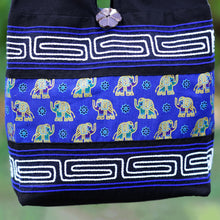 Load image into Gallery viewer, Black and Blue Cotton Blend Shoulder Bag from Thailand - Thai Siam | NOVICA
