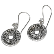 Load image into Gallery viewer, Hand Made Sterling Silver Dangle Earrings Floral Indonesia - Jepun Coins | NOVICA