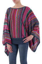 Load image into Gallery viewer, Colorful Striped Alpaca Wool Blend Sweater from Peru - Fiesta Dance | NOVICA