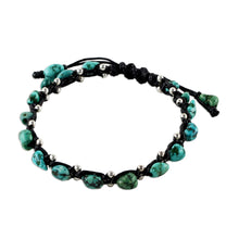 Load image into Gallery viewer, Thai Jewelry Braided Bracelet Turquoise Color 925 Silver - Turquoise Bohemian | NOVICA
