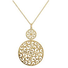 Load image into Gallery viewer, Gold Plated Sterling Silver Pendant Necklace from India - Golden Waves | NOVICA
