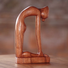 Load image into Gallery viewer, Indonesian Hand-Carved Signed Wood Tabletop Yoga Sculpture - Camel Pose | NOVICA
