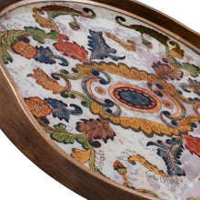 Load image into Gallery viewer, Reverse Painted Glass Tray with Elegant Floral Motifs - Floral Heaven | NOVICA