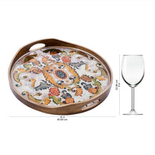 Load image into Gallery viewer, Reverse Painted Glass Tray with Elegant Floral Motifs - Floral Heaven | NOVICA