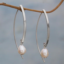 Load image into Gallery viewer, Sterling Silver and Cultured Pearl Drop Earrings - Ever After | NOVICA