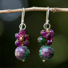 Load image into Gallery viewer, Quartz Beaded Earrings with Sterling Silver Hooks - Luscious Fruit | NOVICA