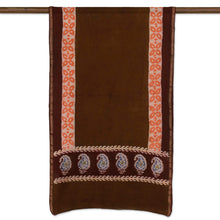 Load image into Gallery viewer, Batik Cotton and Silk Blend Shawl with Coffee Paisley Motifs - Coffee Morning | NOVICA