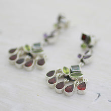 Load image into Gallery viewer, Indian Multi Gemstone Silver Chandelier Earrings - Classic Radiance | NOVICA