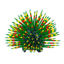Load image into Gallery viewer, Copal Wood and Maguey Mexican Porcupine Sculpture in Green - Cute Porcupine in Green | NOVICA