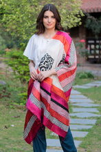 Load image into Gallery viewer, Hand Block Printed 100% Tussar Silk Shawl from India - Kolkata Joy | NOVICA