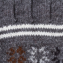 Load image into Gallery viewer, Alpaca Blend Gloves in Slate Grey and Ivory from Peru - Slate Stars | NOVICA