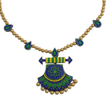 Load image into Gallery viewer, Multicolored Ceramic Pendant Necklace by Indian Artisans - Royal Rainfall | NOVICA