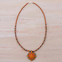 Load image into Gallery viewer, 925 Sterling Silver and Ceramic Inca Sun Necklace from Peru - Incan Sun God | NOVICA