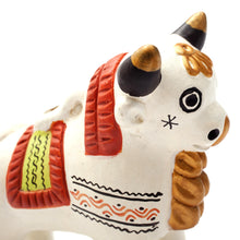 Load image into Gallery viewer, Ornate Brown and White Andean Bull Figurines (Pair) - Little Bulls of Pucara | NOVICA