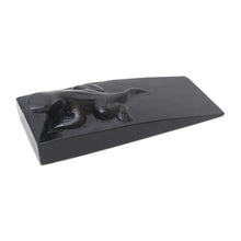 Load image into Gallery viewer, Hand Carved Suar Wood Lizard Door Stopper in Black from Bali - Handy Gecko in Black | NOVICA
