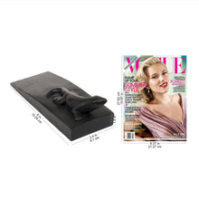 Load image into Gallery viewer, Hand Carved Suar Wood Lizard Door Stopper in Black from Bali - Handy Gecko in Black | NOVICA
