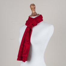 Load image into Gallery viewer, Alpaca Blend Wrap Scarf in Paprika and Chili from Peru - Paprika Chan Chan | NOVICA