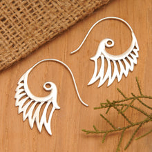 Load image into Gallery viewer, Indonesian Handmade Sterling Silver Wing Drop Earrings - Winged Beauty | NOVICA
