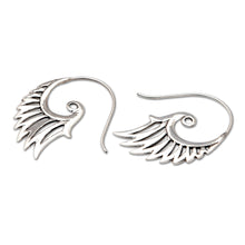 Load image into Gallery viewer, Indonesian Handmade Sterling Silver Wing Drop Earrings - Winged Beauty | NOVICA