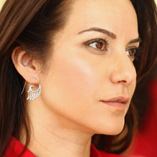 Load image into Gallery viewer, Indonesian Handmade Sterling Silver Wing Drop Earrings - Winged Beauty | NOVICA