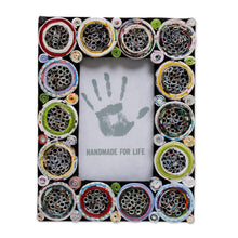 Load image into Gallery viewer, 3x5 Recycled Paper Circle Motif Photo Frame from Bali - Memory Circles | NOVICA
