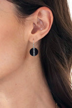 Load image into Gallery viewer, Sterling Silver and Lava Stone Spiral Motif Dangle Earrings - Gerhana Majesty | NOVICA