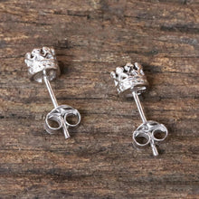 Load image into Gallery viewer, Rhodium Plated Smoky Quartz Stud Earrings from Thailand - Brilliant Splendor | NOVICA