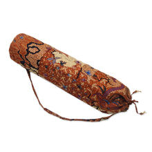 Load image into Gallery viewer, Cotton Batik Yoga Mat Bag with Floral Motifs from Bali - Madura Flowers | NOVICA