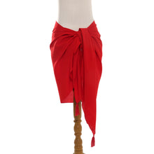 Load image into Gallery viewer, Handmade Red 100% Rayon Sarong from Indonesia - Paradise Breeze in Red | NOVICA