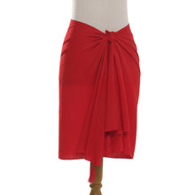 Load image into Gallery viewer, Handmade Red 100% Rayon Sarong from Indonesia - Paradise Breeze in Red | NOVICA
