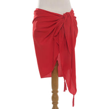 Load image into Gallery viewer, Handmade Red 100% Rayon Sarong from Indonesia - Paradise Breeze in Red | NOVICA