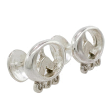 Load image into Gallery viewer, Sterling Silver Men's Mayan Cufflinks from Nicaragua - Ultimate Ajmaq | NOVICA