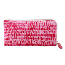 Load image into Gallery viewer, Batik Cotton Clutch Handbag in Cherry from India - Cloven Cherry | NOVICA