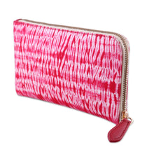 Load image into Gallery viewer, Batik Cotton Clutch Handbag in Cherry from India - Cloven Cherry | NOVICA
