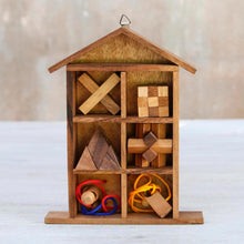 Load image into Gallery viewer, Six Rain Tree Wood Puzzles with Box from Thailand - Household Challenge | NOVICA