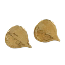 Load image into Gallery viewer, Gold Plated Natural Million Hearts Leaf Stud Earrings - Heartfelt Nature | NOVICA