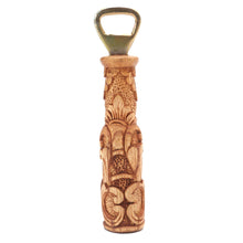 Load image into Gallery viewer, Handcrafted Suar Wood Floral Bottle Opener from Bali - Floral Refreshment | NOVICA