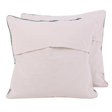 Load image into Gallery viewer, Two Embroidered Cushion Covers with Roosters from India - Rooster Crow | NOVICA