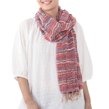 Load image into Gallery viewer, Handwoven Cotton Scarf with Candy Colors from Thailand - Charming Candy | NOVICA