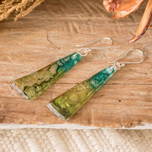 Load image into Gallery viewer, Recycled CD Earrings on 925 Silver Hooks Handcrafted Jewelry - Peaceful Life | NOVICA