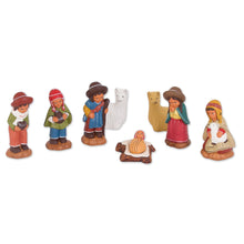 Load image into Gallery viewer, Ceramic Andean Nativity Scene with Llamas from Peru (8 Pcs) - Andean Birth | NOVICA