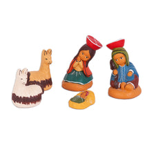 Load image into Gallery viewer, Hand-Painted 5-Piece Ceramic Andean Folk Art Nativity Scene - Cuzco Birth | NOVICA