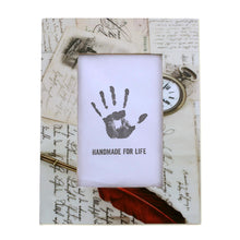 Load image into Gallery viewer, 4x6 Rectangular Script-Themed Wood Photo Frame from India - Letters from Yesteryear | NOVICA