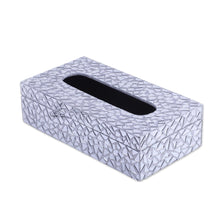 Load image into Gallery viewer, Glass Mosaic Reflective Tissue Box Cover from India - Reflective Perfection | NOVICA