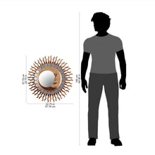 Load image into Gallery viewer, Sun and Moon Themed Bronze Leaf Wood Wall Mirror - Cuzco Eclipse | NOVICA