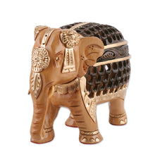 Load image into Gallery viewer, Hand-Carved Kadam Wood Sculpture of an Elephant from India - Elephant Magnificence | NOVICA