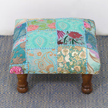 Load image into Gallery viewer, Fair Trade Embellished Ottoman Foot Stool from India - Rajasthani Patchwork | NOVICA